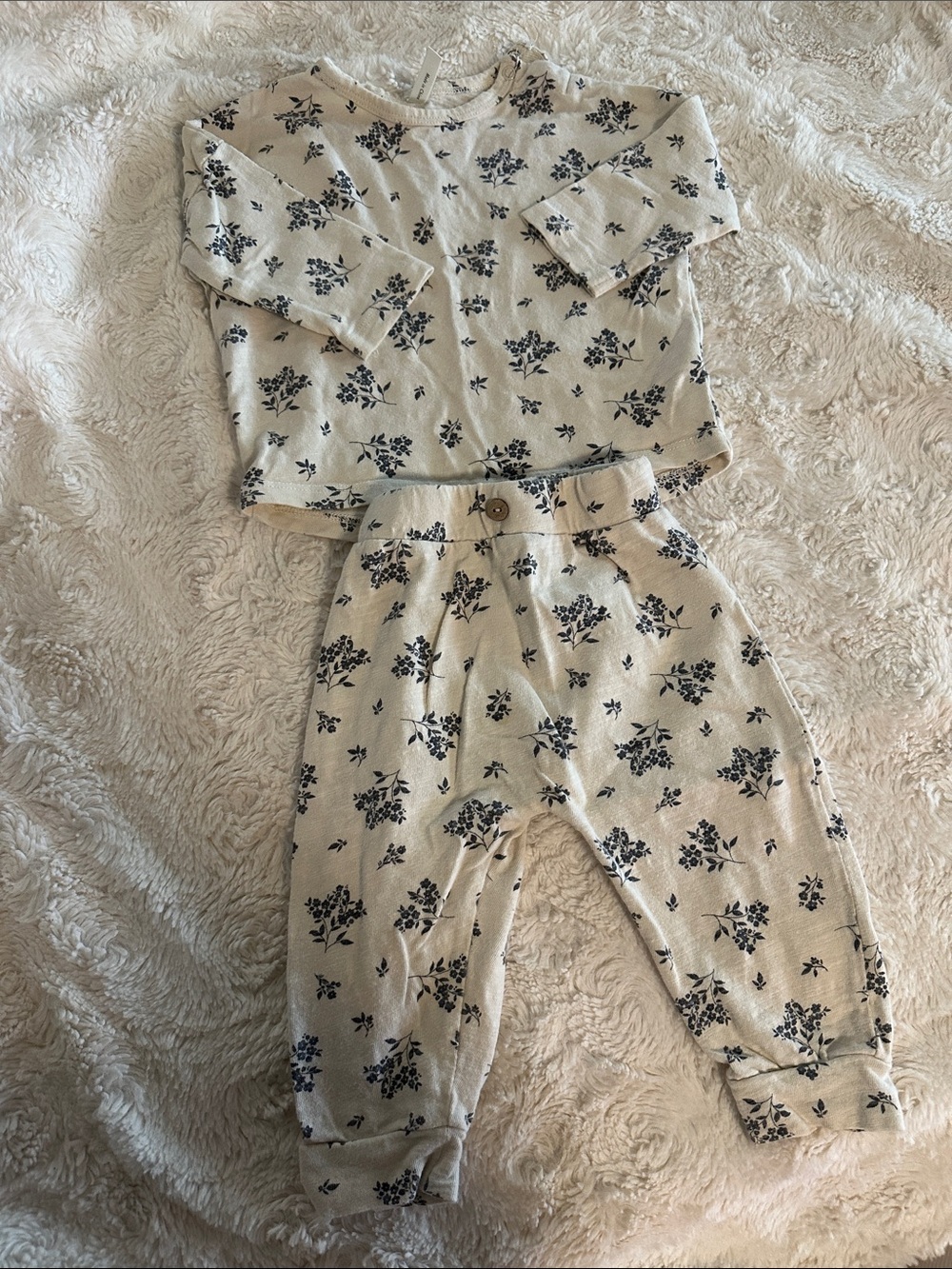 Rylee + Cru Cream and Navy Blue Floral Matching Set